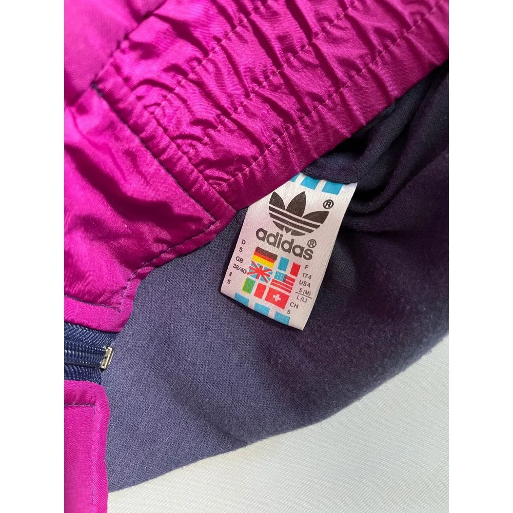 Vintage Adidas Windbreaker Jacket 90s Color Block Trefoil Navy Purple Green M/L